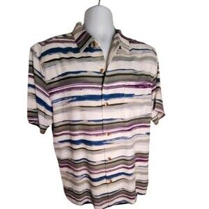 TOMMY BAHAMA Island Zone Camp Button Down Shirt Men's Size L
